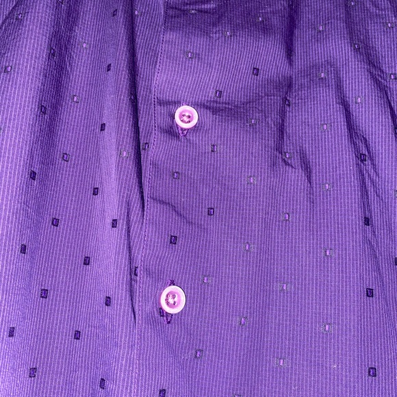 Robert Graham Men’s Casual Button Down Shirt 3XL in Purple with Geometric Cuffs - Picture 3 of 5